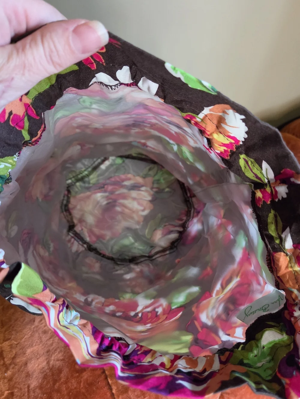 Vera Bradley Plastic Lined "Ditty Bag" In English Rose Pattern - Picture 7 of 7